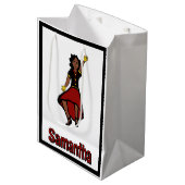 Rood Geel Zwart Gelaagde Danser #1 Medium Cadeauzakje (Voorkant Gekanteld)