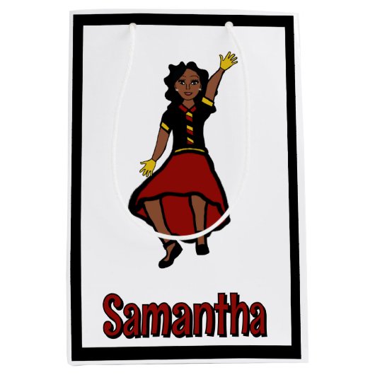 Rood Geel Zwart Gelaagde Danser #1 Medium Cadeauzakje (Voorkant)