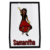 Rood Geel Zwart Gelaagde Danser #1 Medium Cadeauzakje (Achterkant)