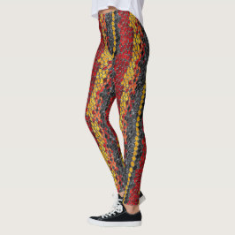 Rood Geel & Zwart Snakeskin Patroon Leggings