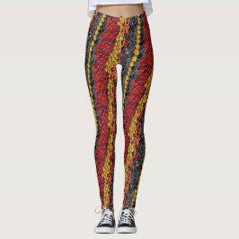 Rood Geel & Zwart Snakeskin Patroon Leggings