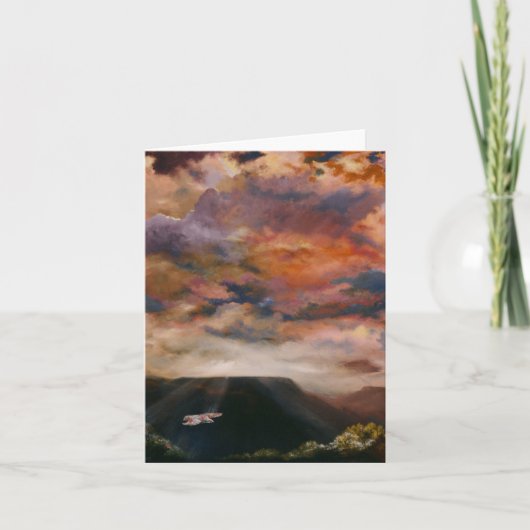 Rood-geëmailde Hawk over de Mesas gevouwen nota Kaart (Voorkant)