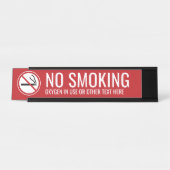 Rood - Geen rookwaarschuwing Desk Name Bord Bureau Naambordje (Voorkant)