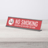 Rood - Geen rookwaarschuwing Desk Name Bord Bureau Naambordje (Voorkant)