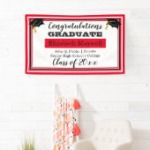 Rood | Gefeliciteerd Afstuderen Afstuderen Spandoek (Insitu)