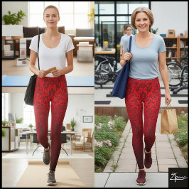 Rood gefragmenteerd abstract zwart Ombre patroon Leggings