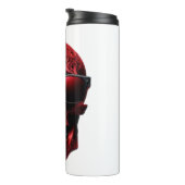 Rood gegraveerd metallic 3D schedel met zonnebril Thermosbeker (Geroteerd rechts)