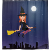 Rood-geharreld-heksengordijn Douchegordijn (Voorkant)