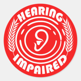 Rood - Gehoorstoornis Ronde Sticker