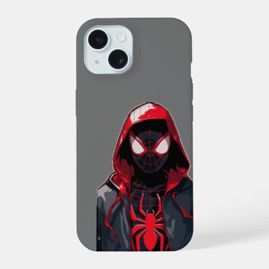 Rood gehulde held geïnspireerde telefoonhoes iPhone 15 case (Achterkant)