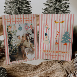  Rood Geïllustreerd Kleurrijk Kerstplezier Feestdagenkaart