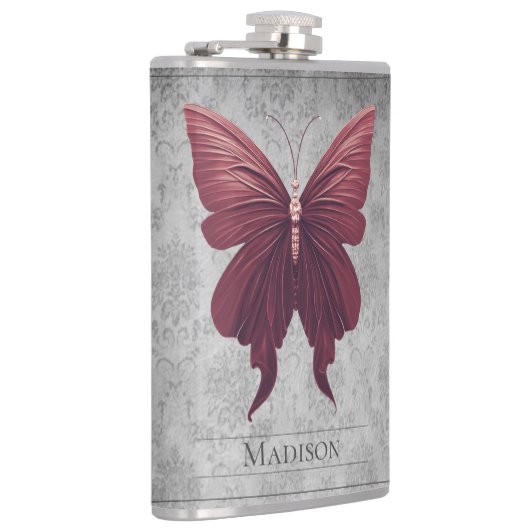 Rood gejuwelde vlinderfles heupfles (Rechts)