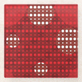 Rood gekleurde Abstract Polka Dots (Dark) g9 Glazen Onderzetter (Voorkant)