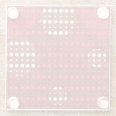 Rood gekleurde Abstract Polka Dots (Dark) g9 Glazen Onderzetter (Achterkant)