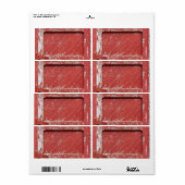 Rood gekleurde houten scheurdeur etiket (Full Sheet)