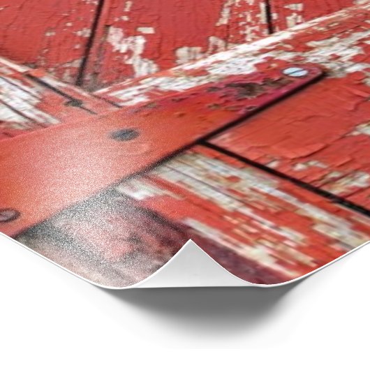 Rood gekleurde houten scheurdeur foto afdruk (Hoek)