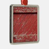 Rood gekleurde houten scheurdeur metalen ornament (Rechts)