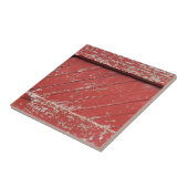 Rood gekleurde houten scheurdeur tegeltje (Zijkant)