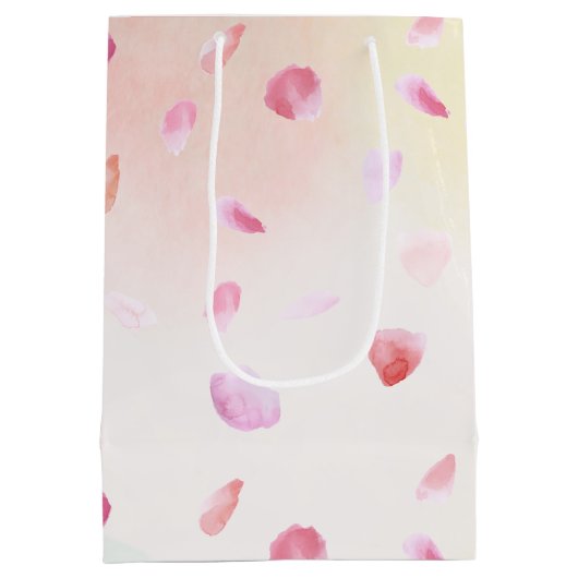 Rood gele bleekroze Roos Petals Medium Cadeauzakje (Achterkant)