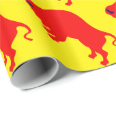 Rood gele bulgpapier cadeaupapier (Rol Hoek)