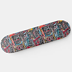 Rood gele graffiti-skateboard persoonlijk skateboard