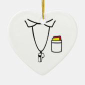 Rood gele kaart flesje keramisch ornament (Voorkant)