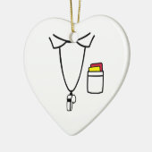 Rood gele kaart flesje keramisch ornament (Links)