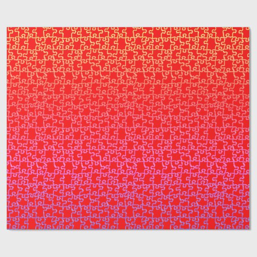 Rood gele puzzel omslagpapier cadeaupapier (Vlak)