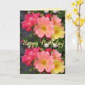 Rood gele rozenbloem Rozen Kaart (Gele Bloem)