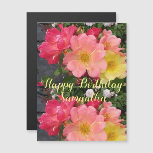 Rood gele rozenbloem Vloeiende Rozen (Voorkant / Achterkant)