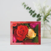 Rood gele rozenrood II Briefkaart (Staand voorkant)