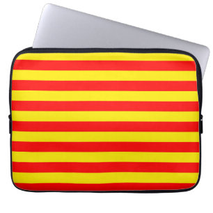 Rood-gele strepen ontwerp laptop sleeve