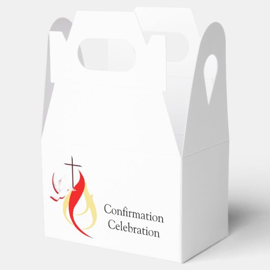 Rood gele vuurduif kruisbevestiging bewerkbaar bedankdoosjes (Geopend)