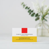Rood gele witte vlek Modern Visitekaartje (Staand voorkant)