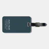 Rood-geleide vrouw wacht op Poster vogels op ballo Bagagelabel (Achterkant horizontaal)