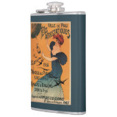 Rood-geleide vrouw wacht op Poster vogels op ballo Heupfles (Links)