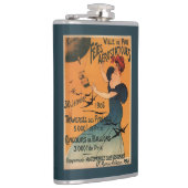 Rood-geleide vrouw wacht op Poster vogels op ballo Heupfles (Rechts)