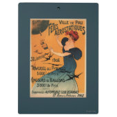 Rood-geleide vrouw wacht op Poster vogels op ballo Klembord (Achterkant)