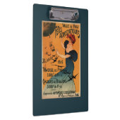 Rood-geleide vrouw wacht op Poster vogels op ballo Klembord (Rechts)