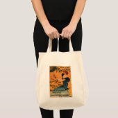 Rood-geleide vrouw wacht op Poster vogels op ballo Tote Bag (Voorkant (product))