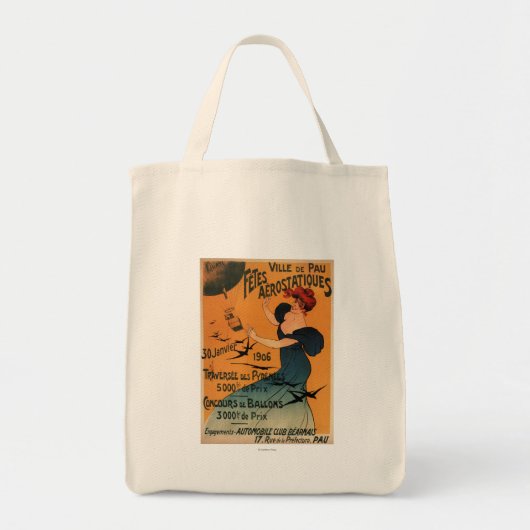 Rood-geleide vrouw wacht op Poster vogels op ballo Tote Bag (Voorkant)