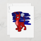 Rood Gelert per maanlicht Briefkaart (Voorkant / Achterkant)