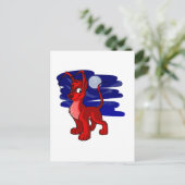 Rood Gelert per maanlicht Briefkaart (Staand voorkant)