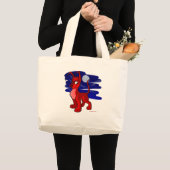 Rood Gelert per maanlicht Grote Tote Bag (Voorkant (product))