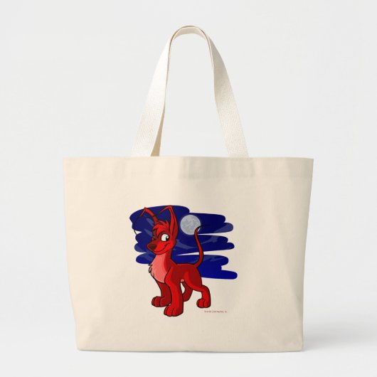 Rood Gelert per maanlicht Grote Tote Bag (Voorkant)