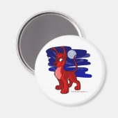 Rood Gelert per maanlicht Magneet (Voorkant / Achterkant)