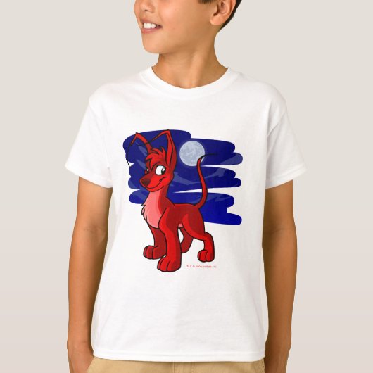 Rood Gelert per maanlicht T-shirt (Voorkant)