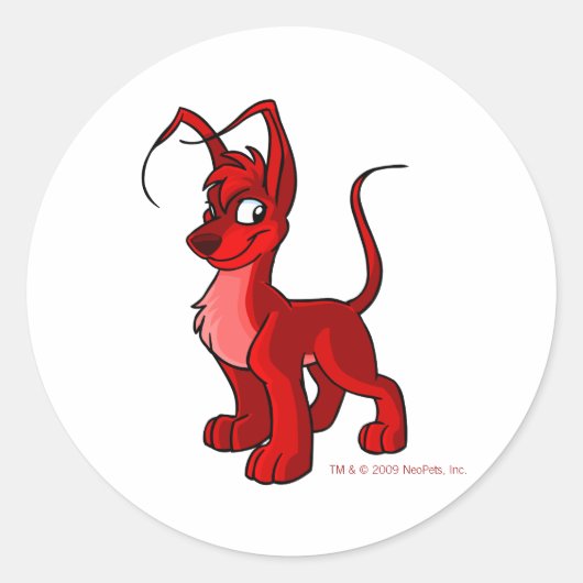 Rood Gelert Ronde Sticker (Voorkant)