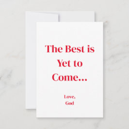 Rood geloof Het beste moet nog komen. notitiekaart Notitiekaartje