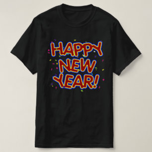 Rood 'Gelukkig Nieuwjaar' Nieuwjaar T-shirt